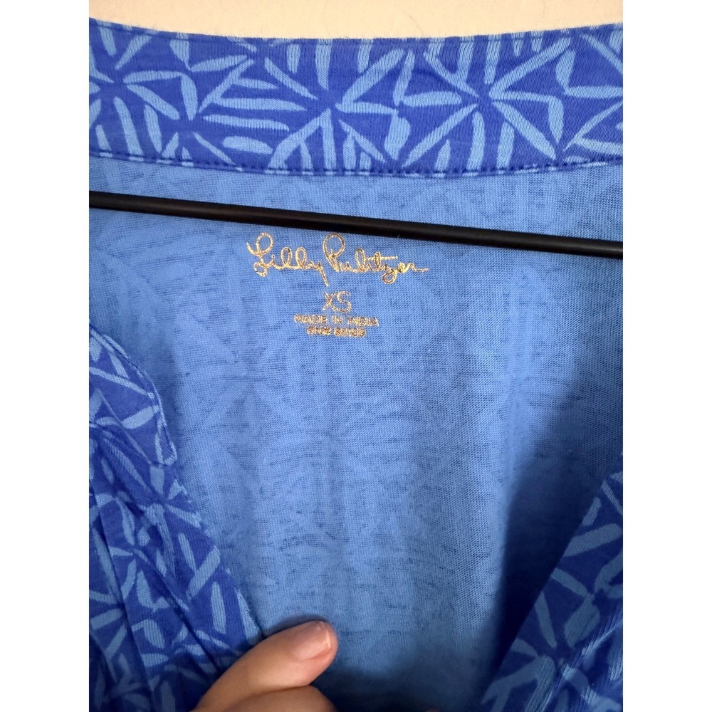Lilly Pulitzer Fairfax 3/4 Sleeve Dress Alba Blue Easy Peasy Pintucks XS - Picture 4 of 7